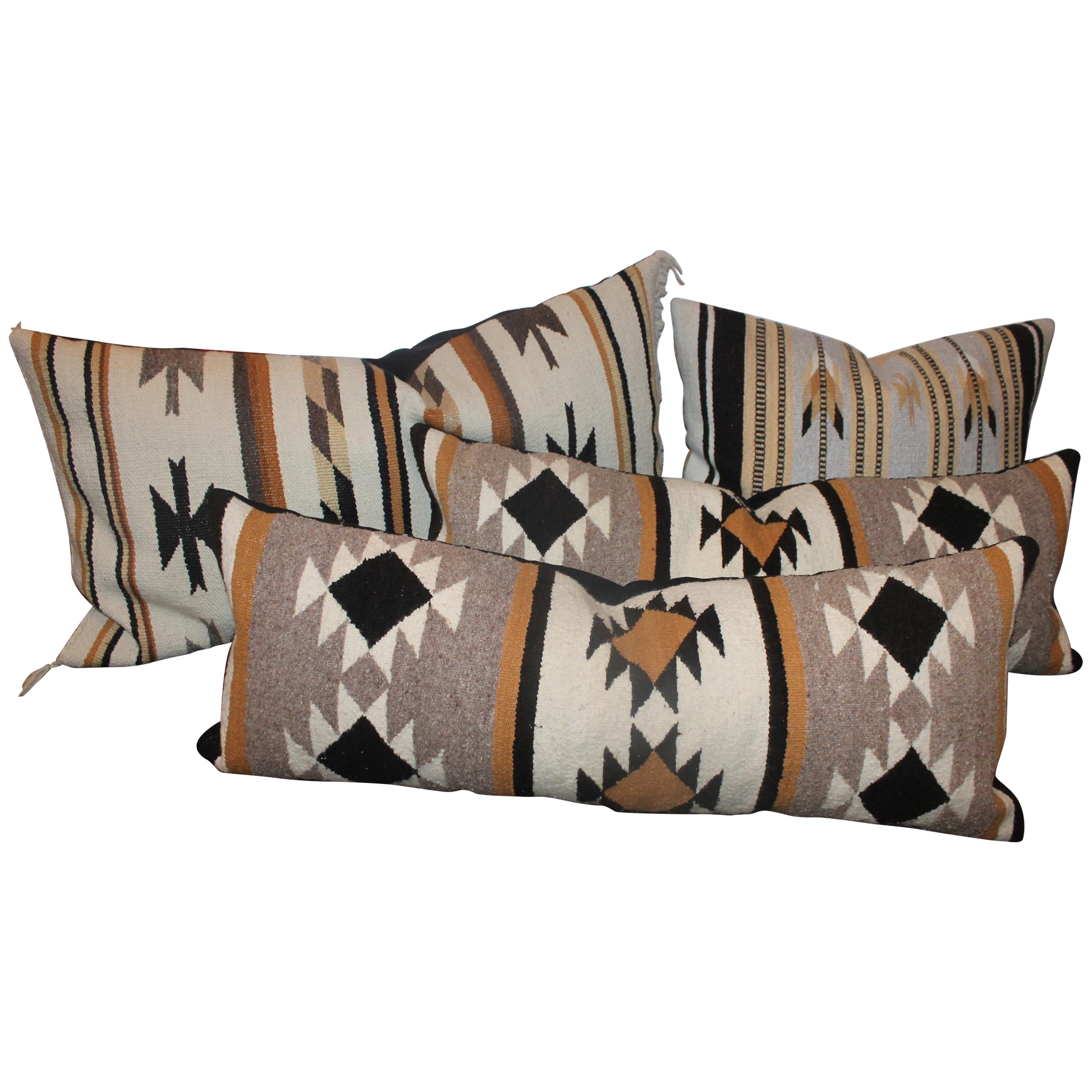 Chinle Navajo Indian Weaving Pillows, Collection of Four