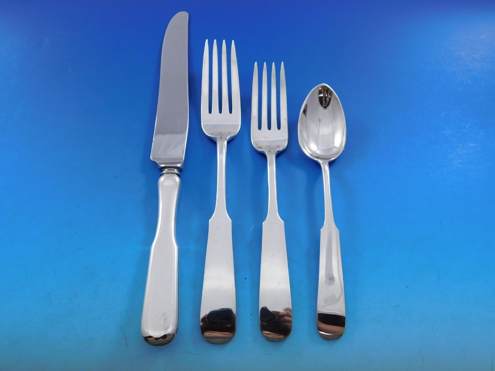 Chino by George C Erickson Sterling Silver Flatware Set Service 24 pcs Dinner In Excellent Condition For Sale In Big Bend, WI