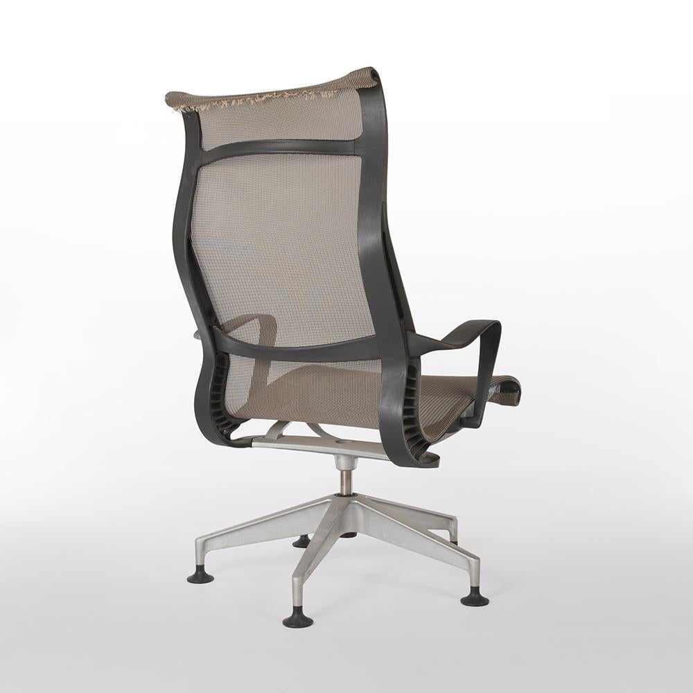 Modern ‘Chino’ Herman Miller Studio 7.5 Setu Lounge Chair and Ottoman