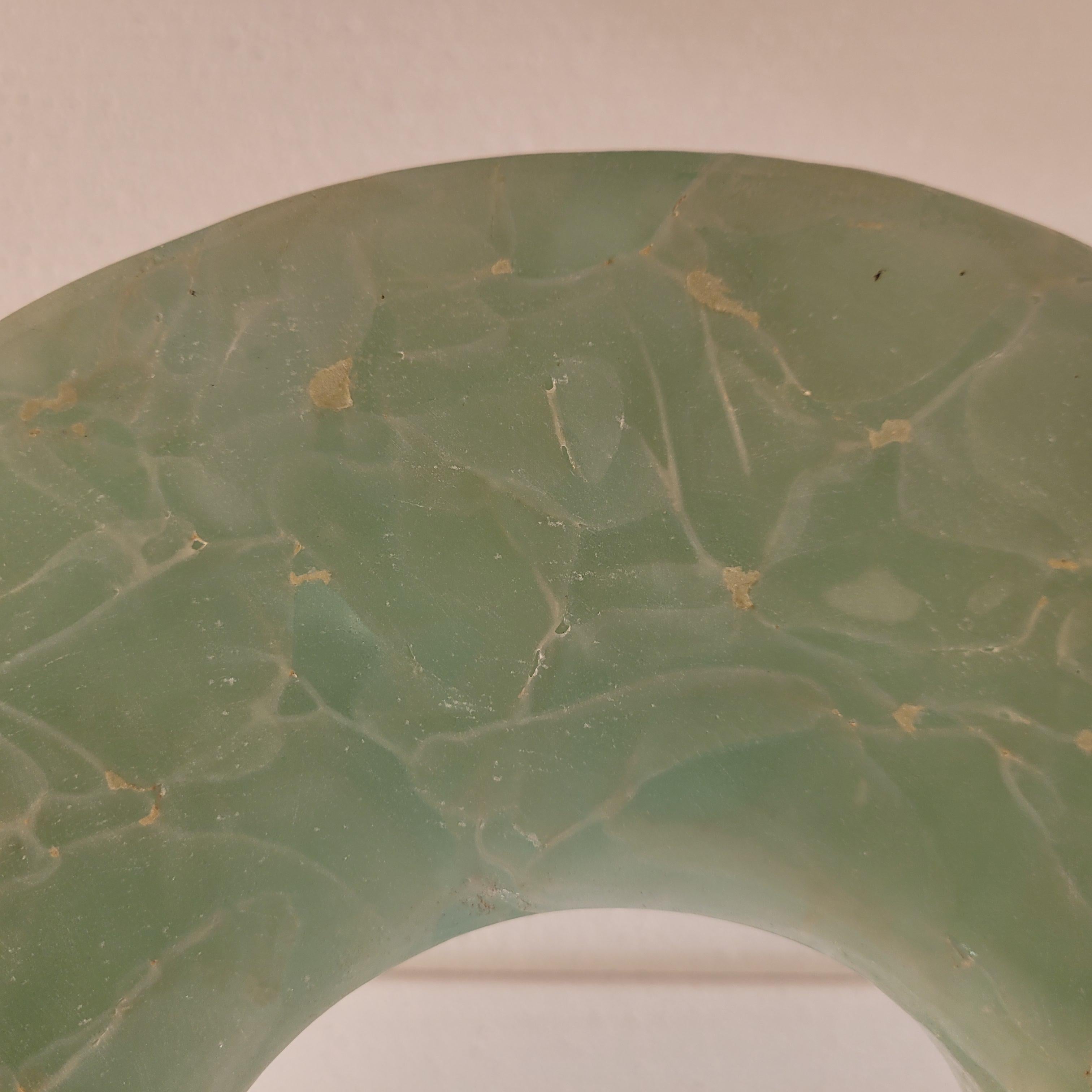 Sculpture de disque bi céladon vert de Chinois, minéraux et forgeage en vente 4
