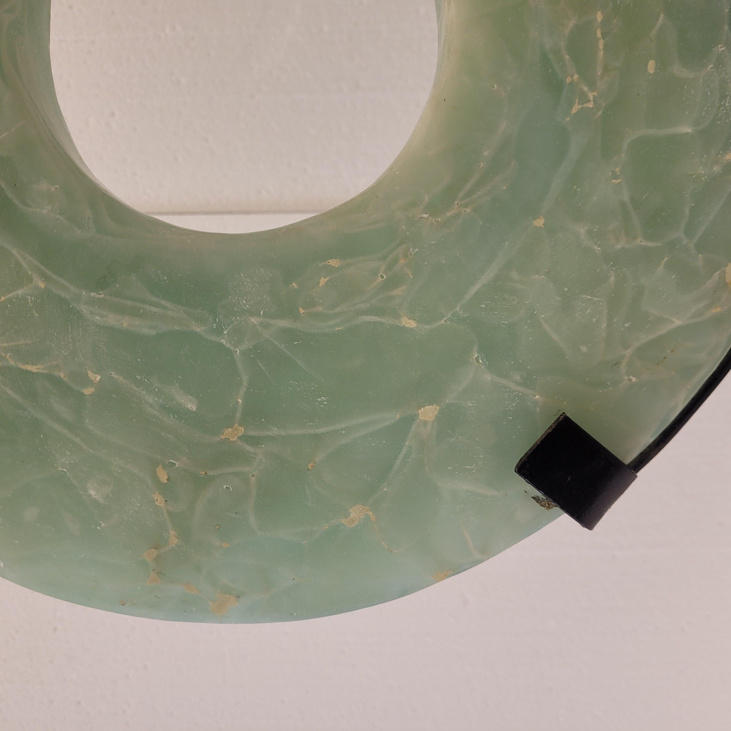 Sculpture de disque bi céladon vert de Chinois, minéraux et forgeage en vente 2
