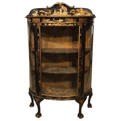 Chinoiserie 1920s Period Lacquered Display Cabinet