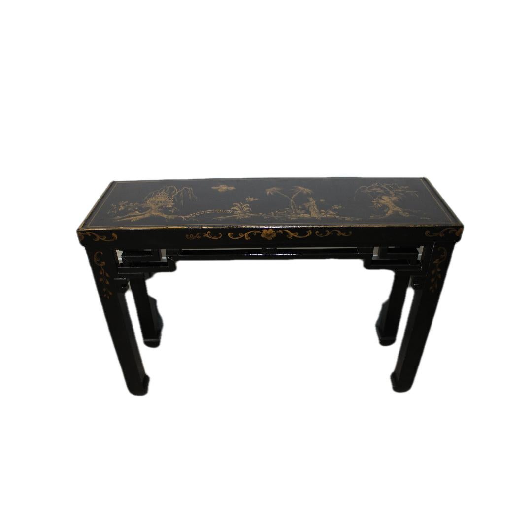 Wood Chinoiserie Altar/Sofa Table 'Hand Painted' For Sale