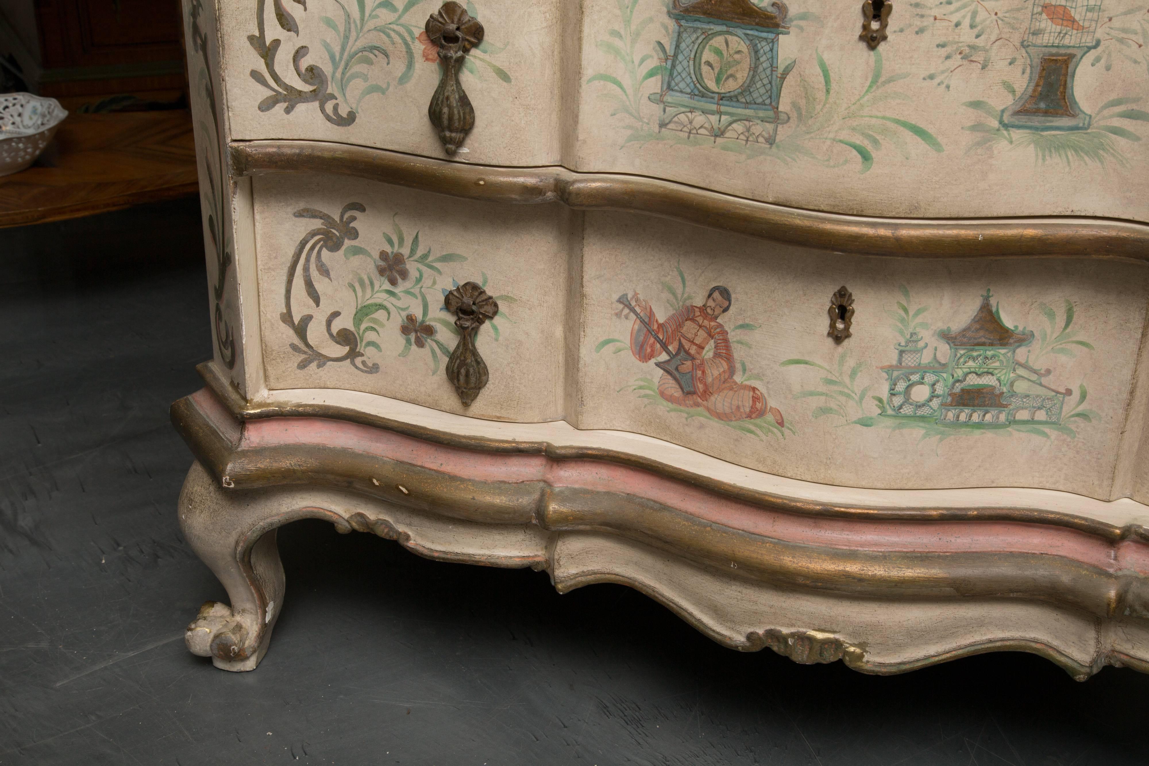 Chinoiserie and Cream-Painted Italian Queen Anne Style Secretary 7