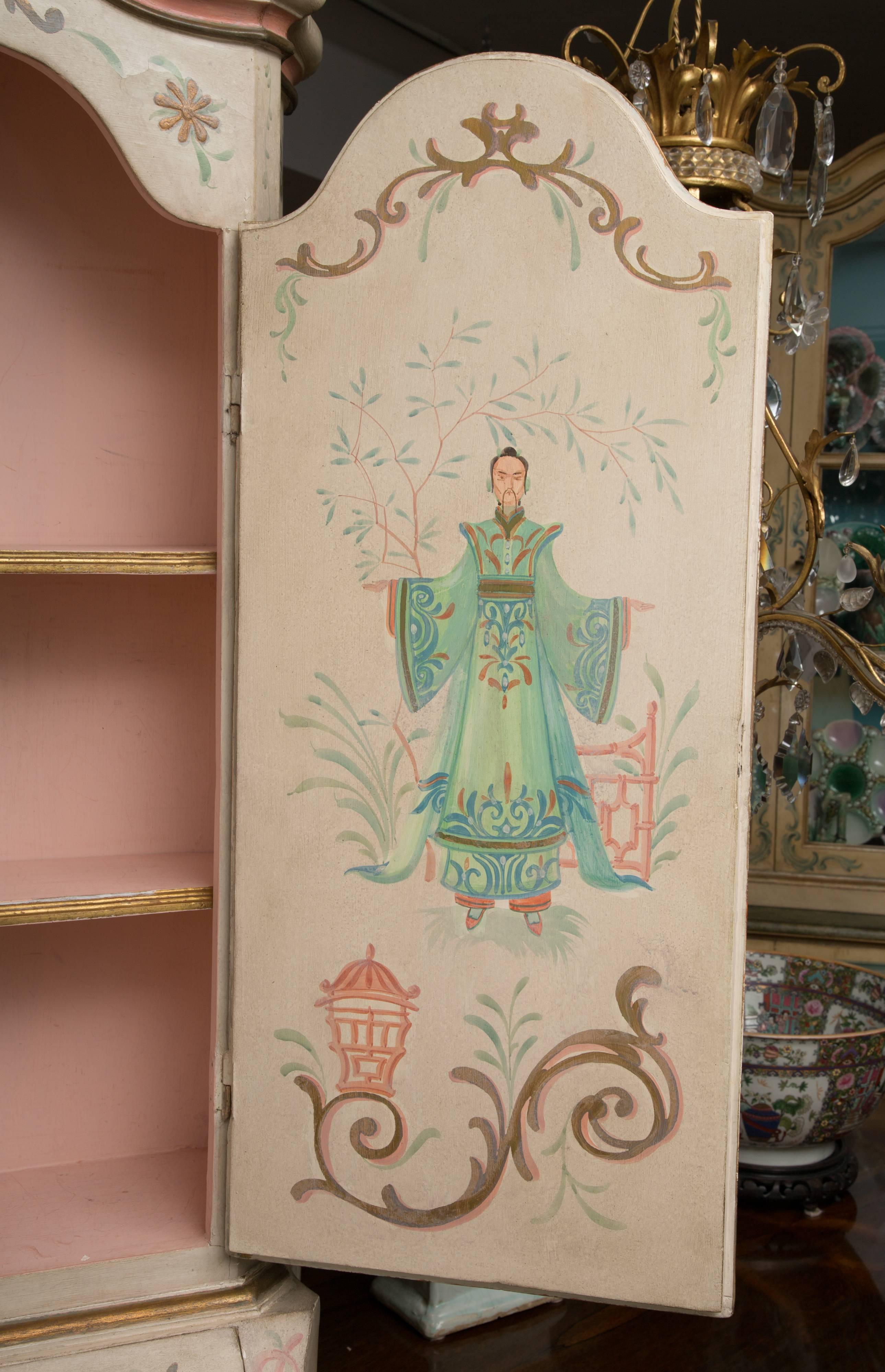 Chinoiserie and Cream-Painted Italian Queen Anne Style Secretary 8
