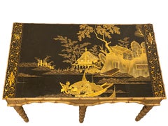 Chinoiserie and Faux Bamboo Coffee Table