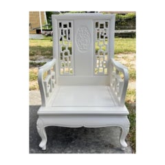 Poltrona Chinoiserie con finitura laccata avorio #2