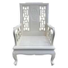Sillón Chinoiserie en acabado lacado marfil fresco nº 2