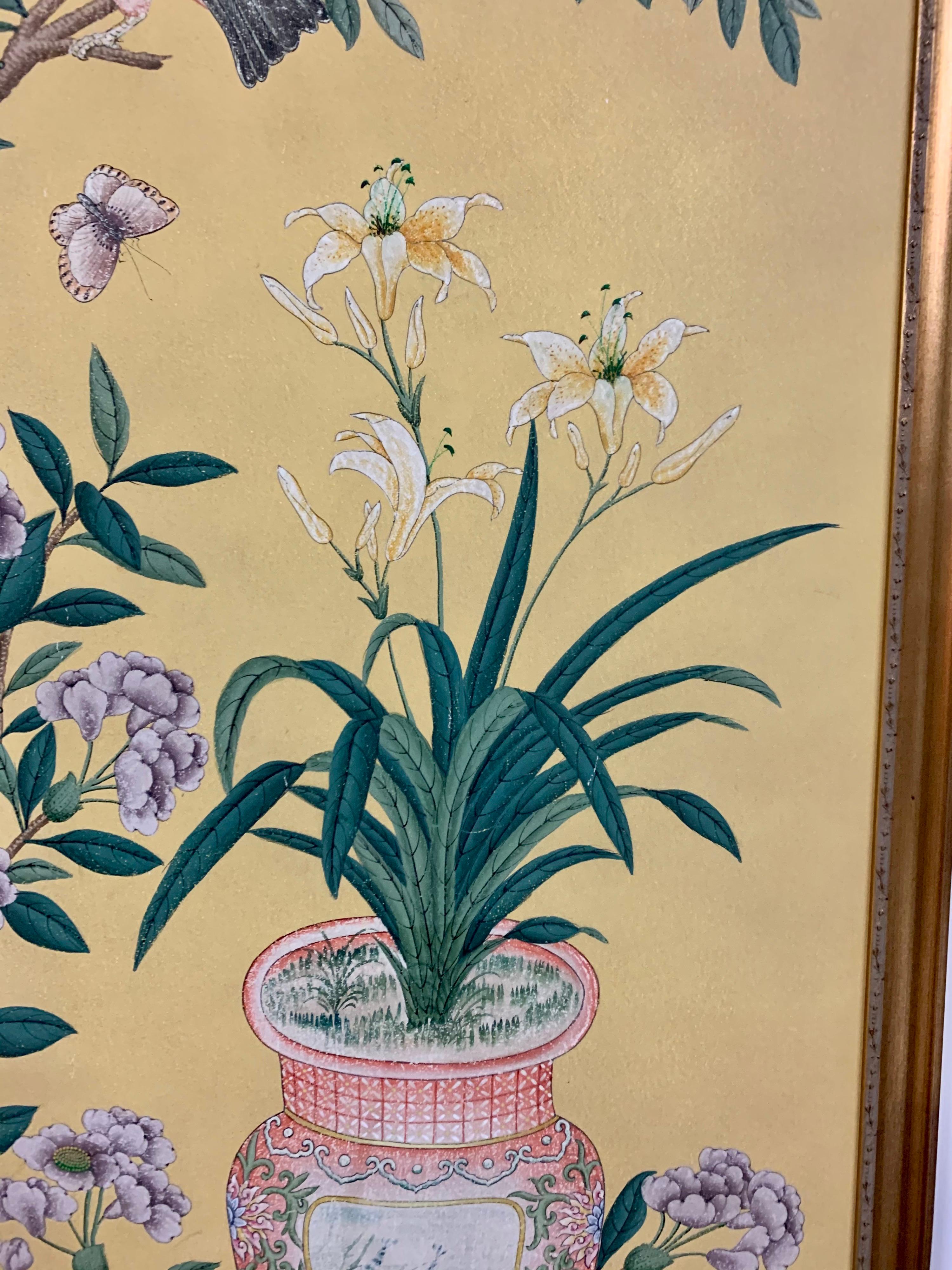 20th Century Chinoiserie Asian Painting on Board