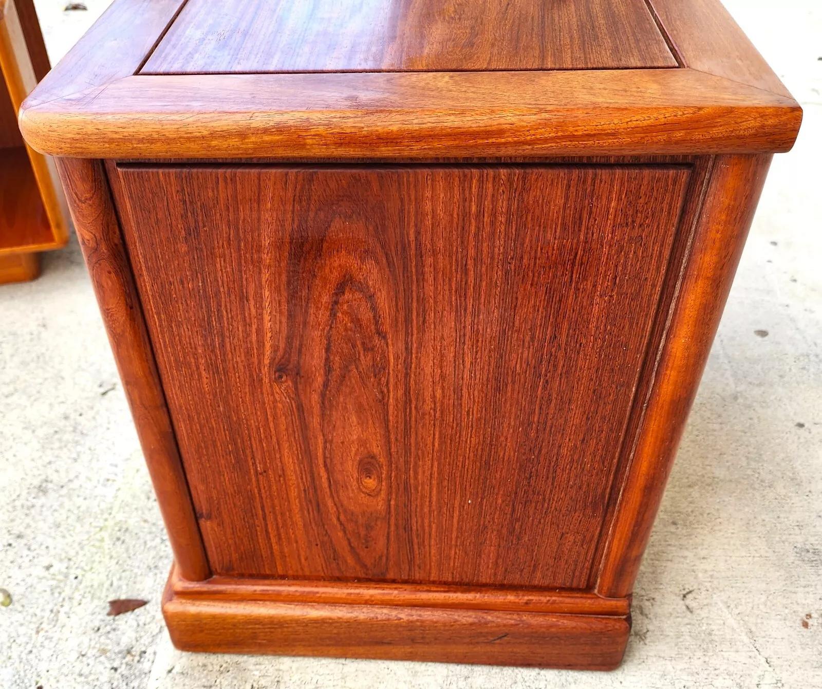 Chinoiserie Asian Rosewood Nightstands Chests Pair For Sale 5
