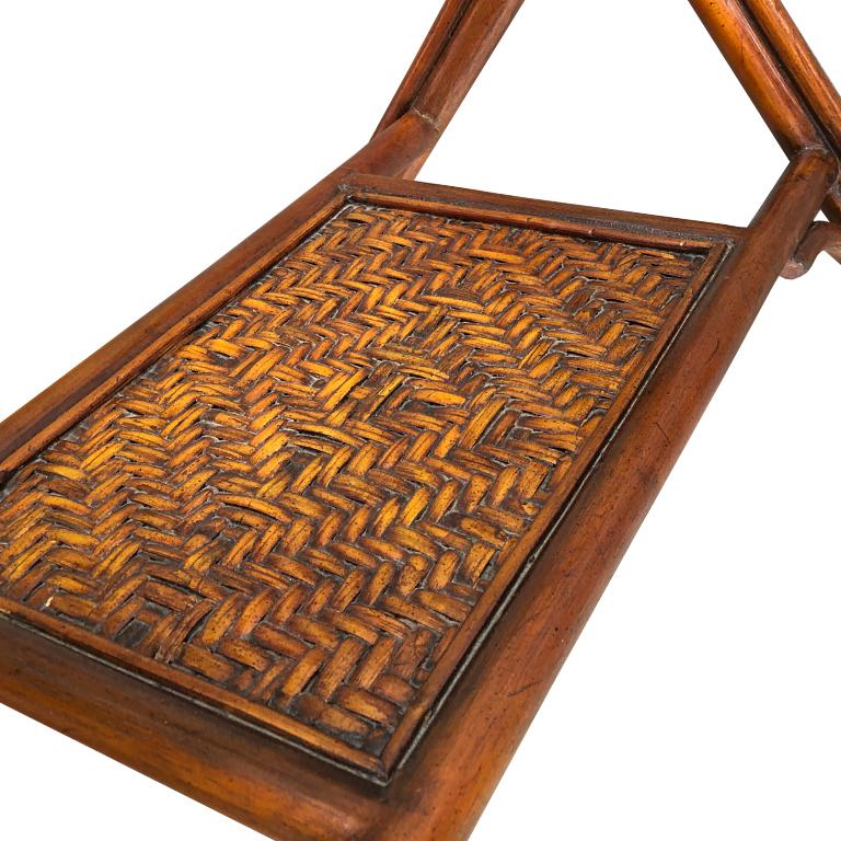 Bamboo and Cane Tray Table with removable Top Maitland Smith Philippines 1970s  1