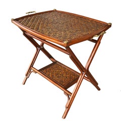 Bamboo and Cane Tray Table with removable Top Maitland Smith Philippines 1970s
