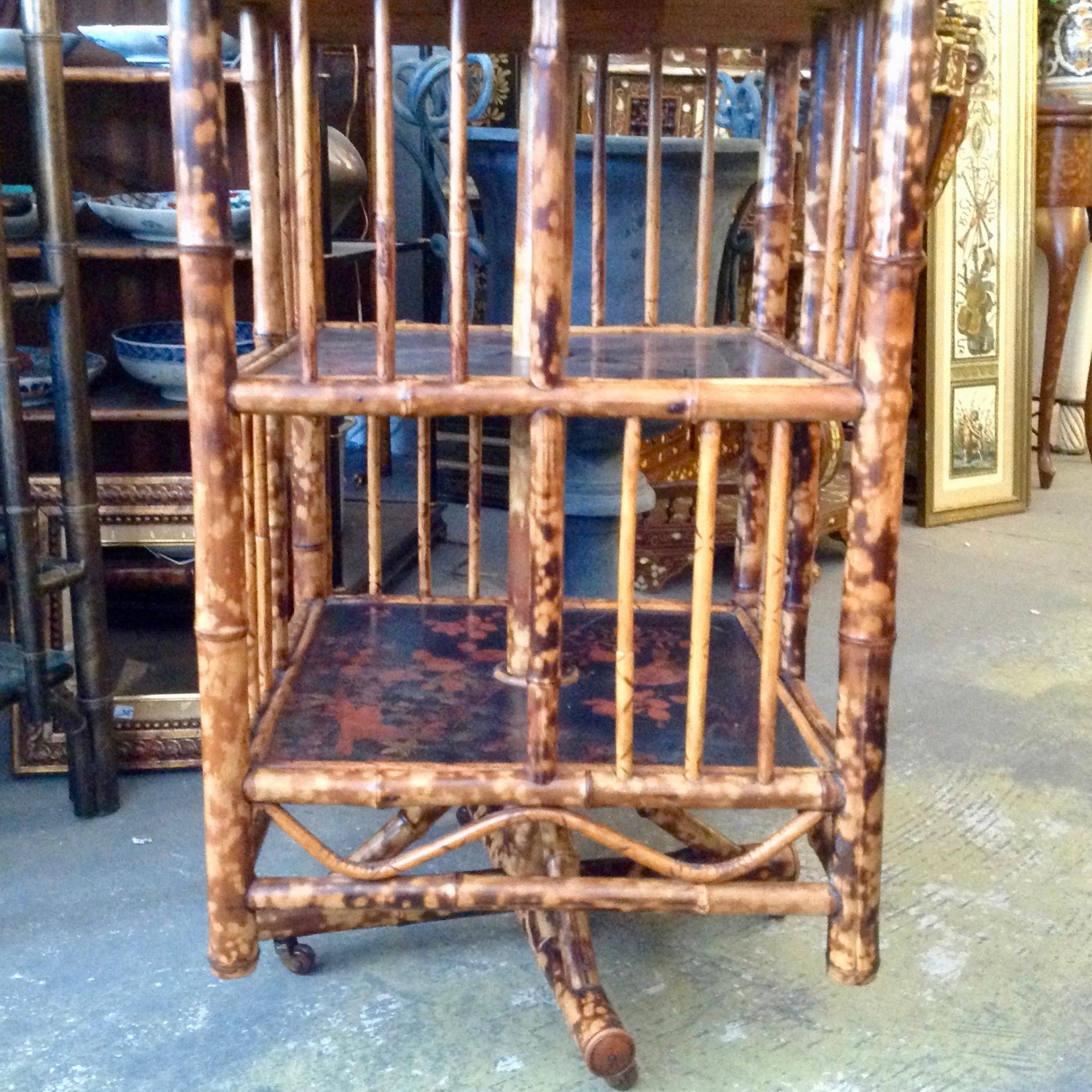 Chinoiserie Bamboo Revolving Bookcase 2