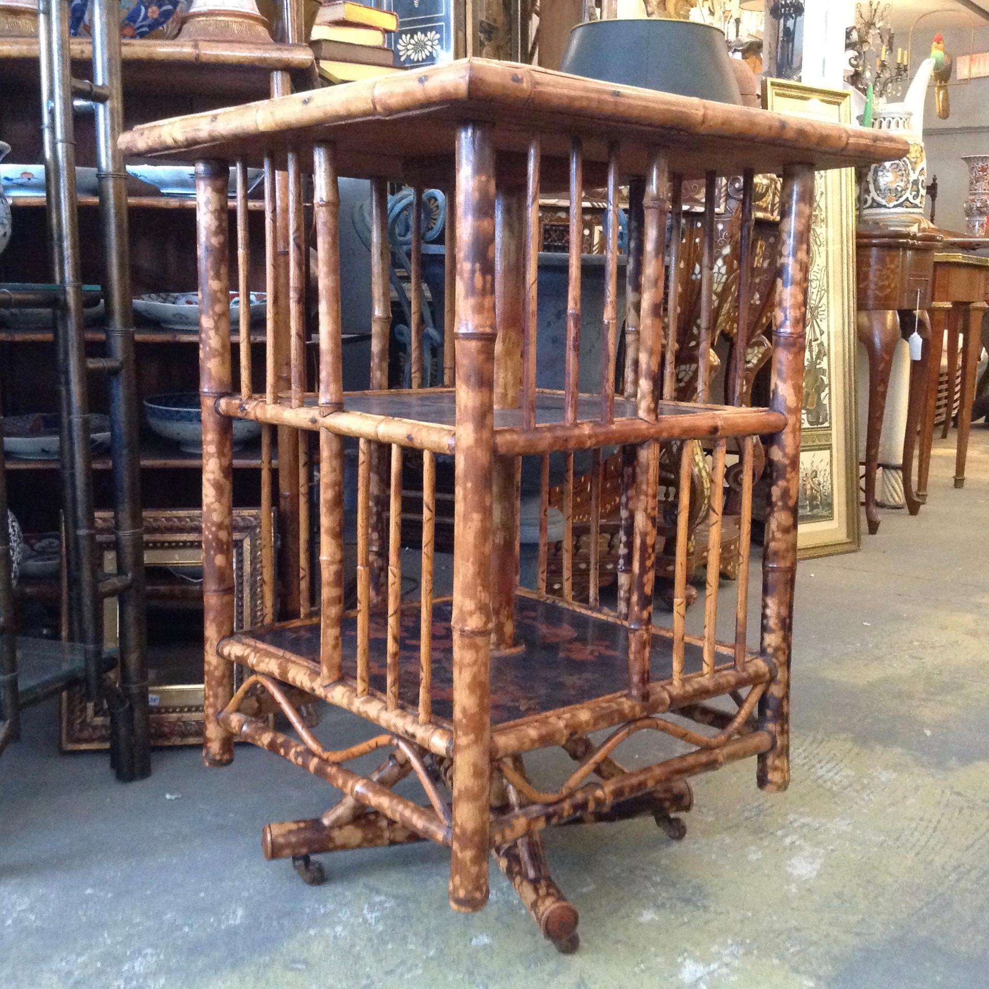 Chinoiserie Bamboo Revolving Bookcase 3