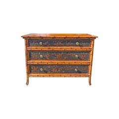Chinoiserie Bamboo Style Dresser or Decorative Cabinet Asian Style