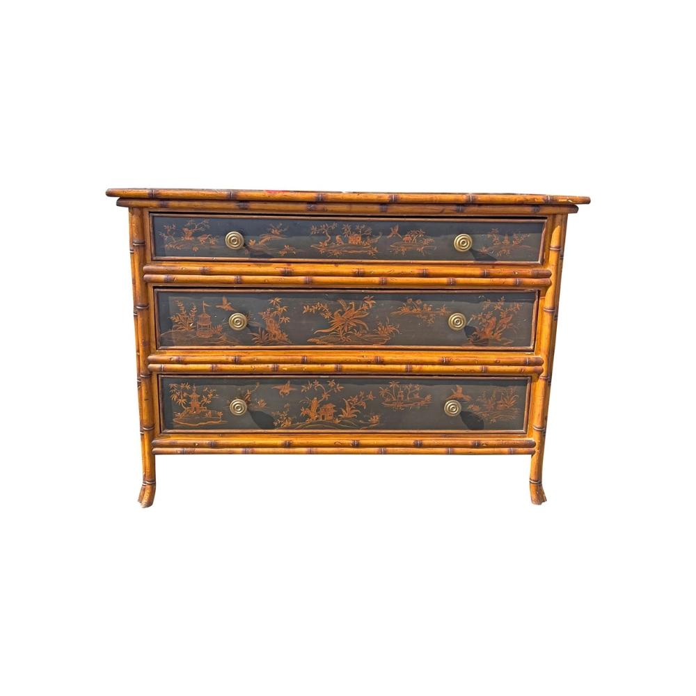 Chinoiserie Bambus Stil Kommode oder dekorativen Schrank Asian Style im Angebot 2