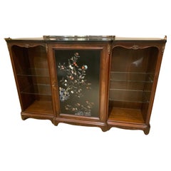 Antique Chinoiserie bar cabinet/buffet with decorative semiprecious sones