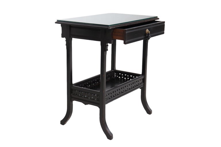 Table Backplate Chinoiserie Black Accent Table For Sale at 1stDibs