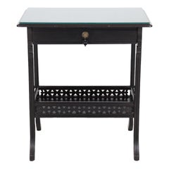 Antique Chinoiserie Black Accent Table