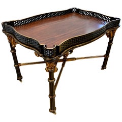 Chinoiserie Black and Gold Tray Coffee Cocktail Table