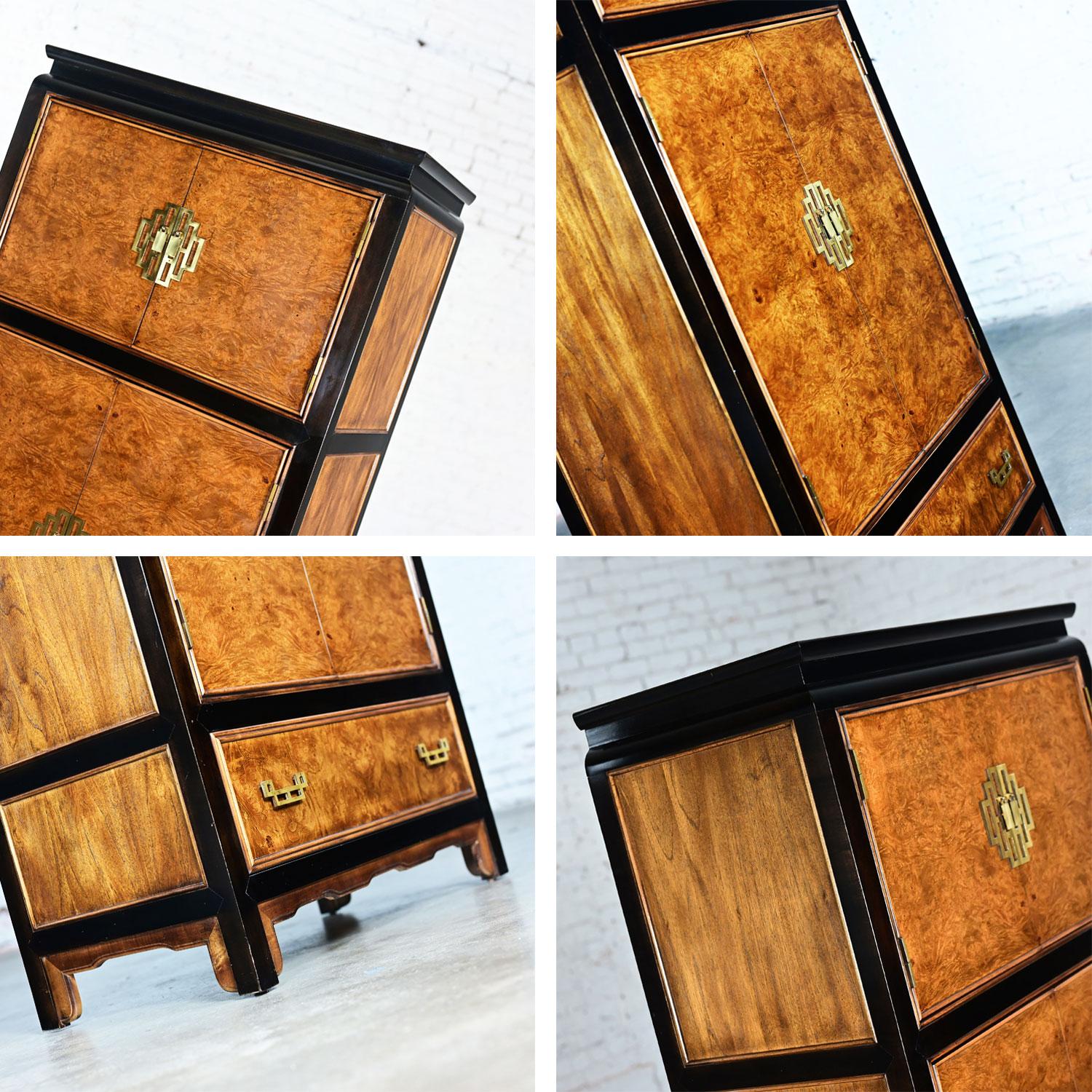 Chinoiserie Black & Burl Chin Hua Armoire by Raymond K. Sabota for Century Furn 10