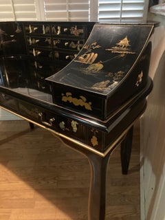 chinoiserie black lacquer writing desk