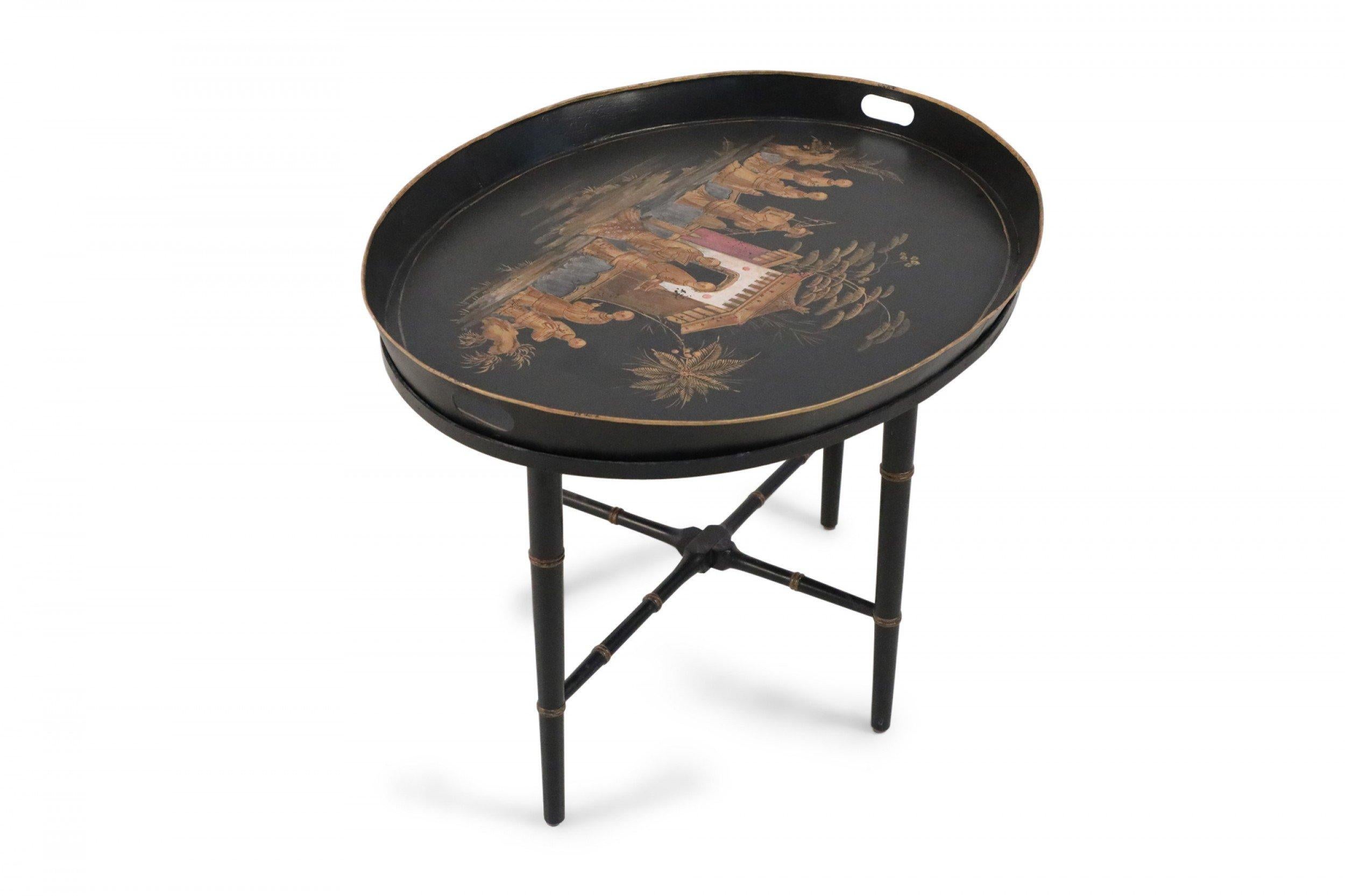 large round black tray for coffee table