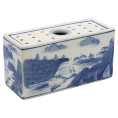 Mattone a fiori bianco e blu, Inghilterra Inizio del XX secolo.