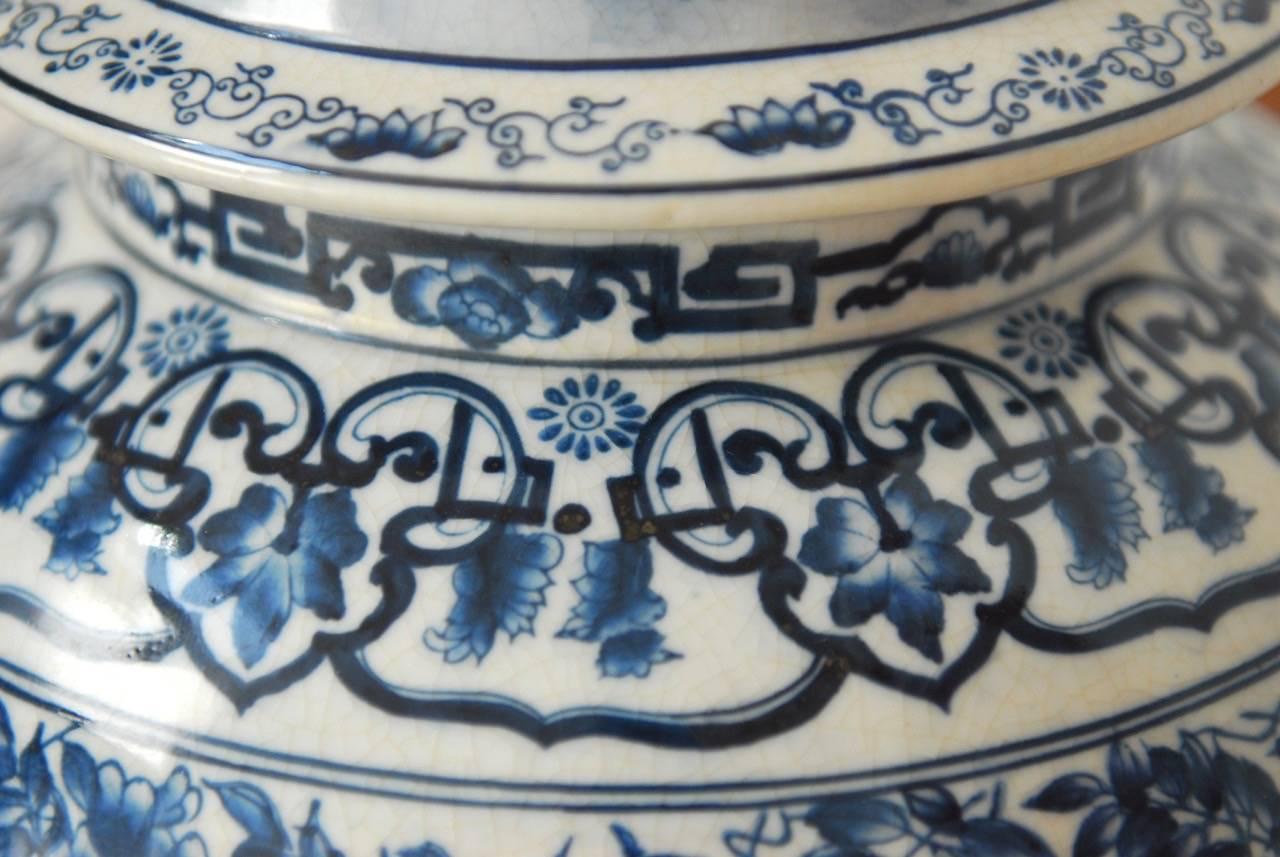 Chinoiserie Blue and White Ginger Jars with Monkeys 6