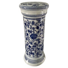 Tabouret de jardin en porcelaine bleue et blanche de style chinoiseries