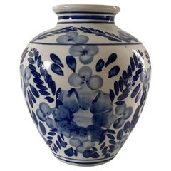 Chinoiserie Blue and White Porcelain Vase