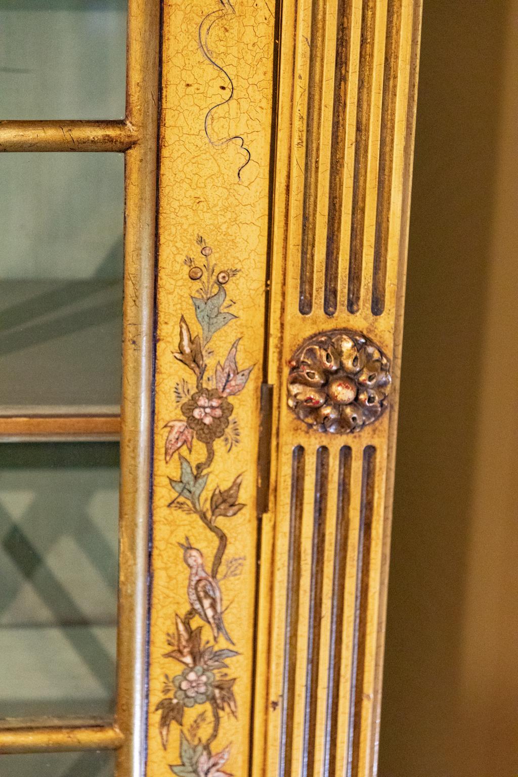 Chinoiserie Bookcase with Lion's Paw Feet English circa 1890 For Sale 7