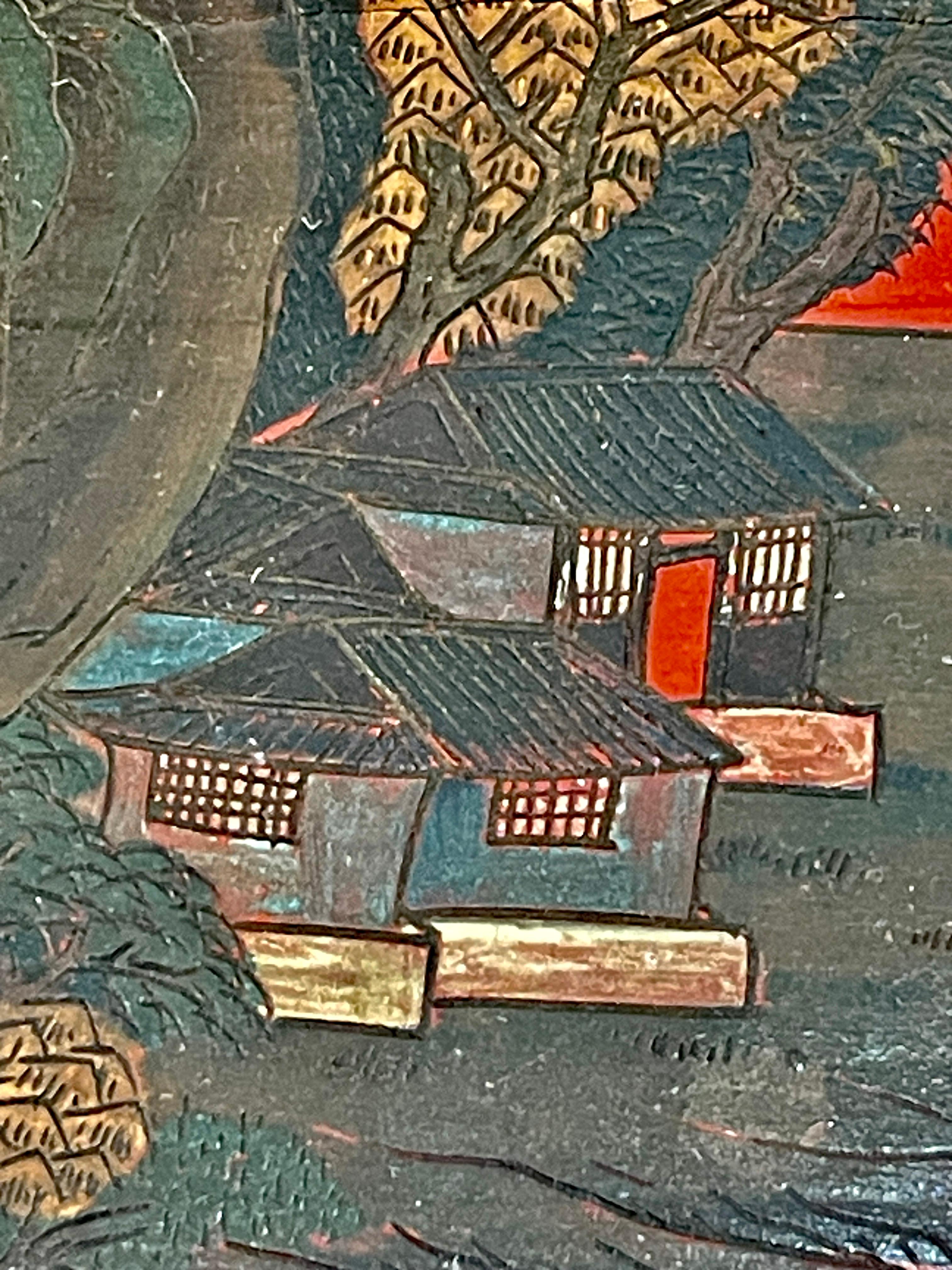 Chinoiserie Breakfast Tray Table on Faux Bamboo Folding Stand c.1890 For Sale 5