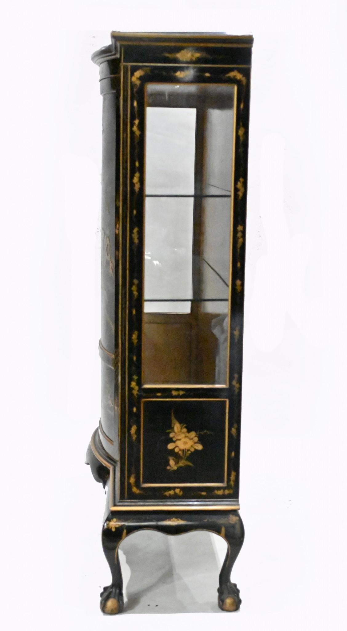 Chinoiserie Cabinet Lacquered by Hille Circa 1900 8