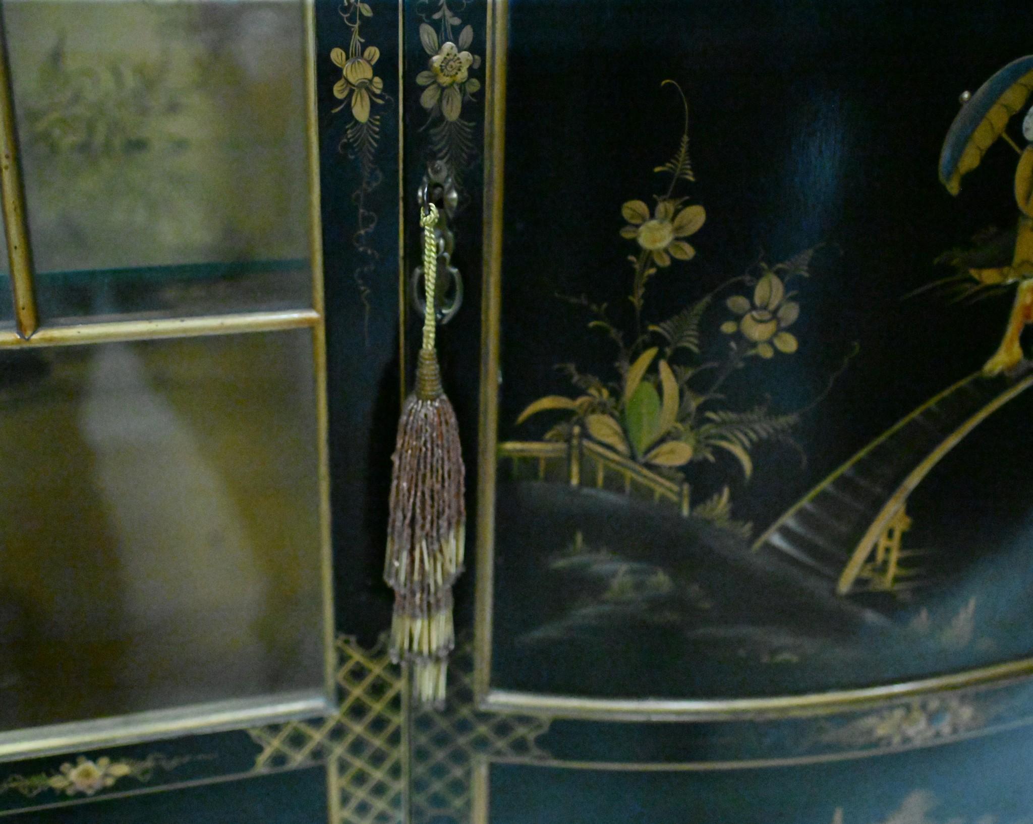 Wood Chinoiserie Cabinet Lacquered by Hille Circa 1900