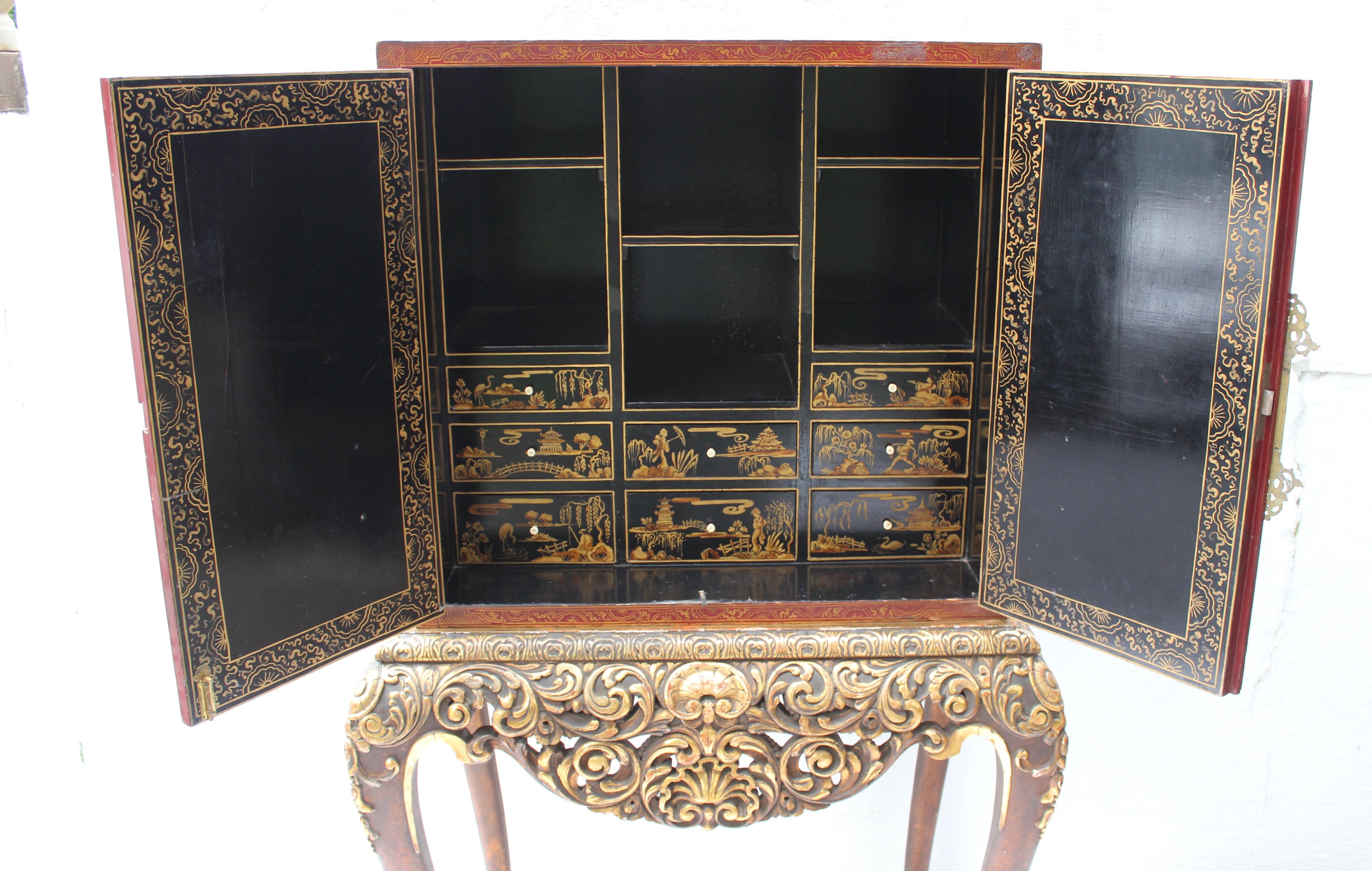 Chinoiserie Cabinet on Stand 7