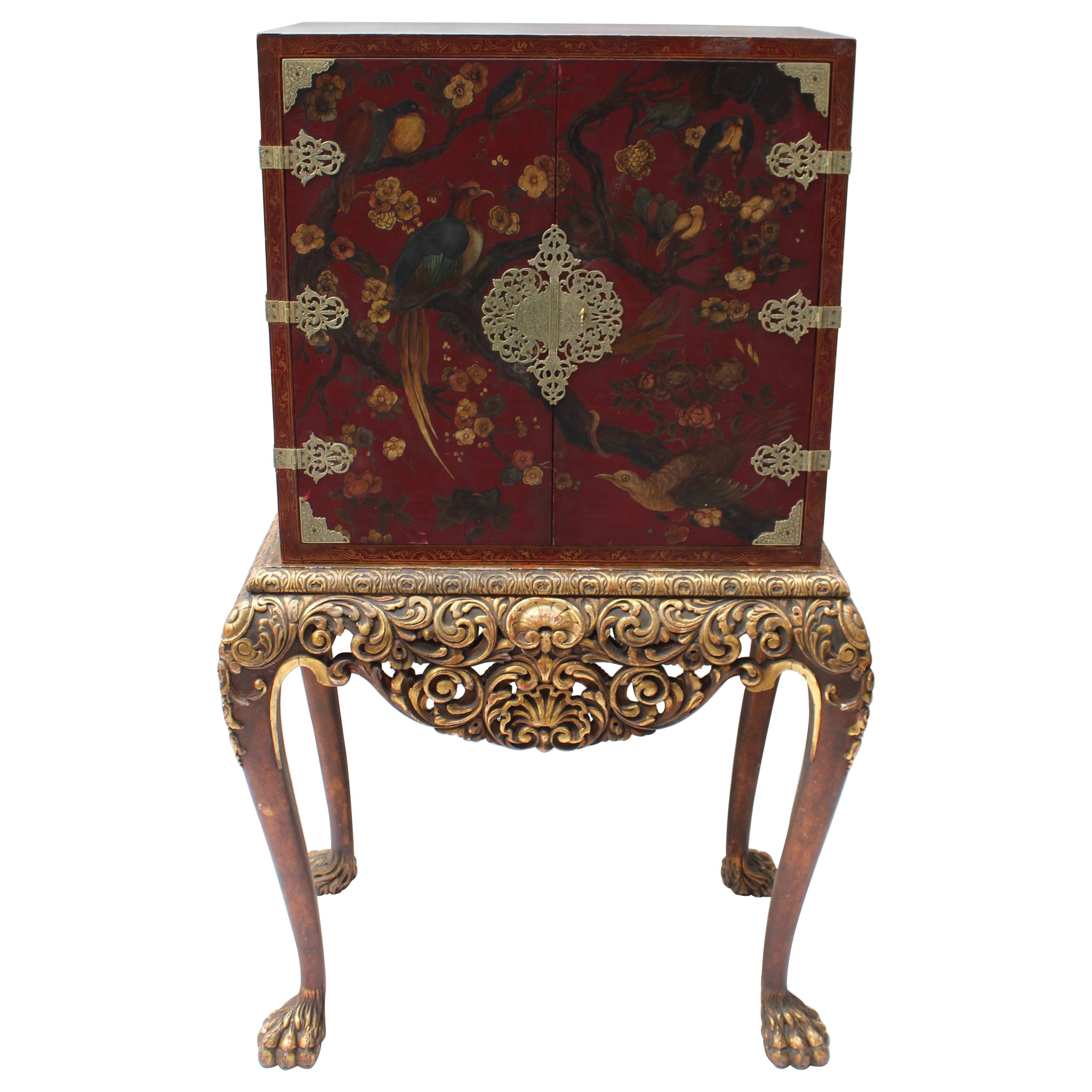 Chinoiserie Cabinet on Stand