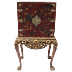 Antique Chinoiserie Cabinet on Stand