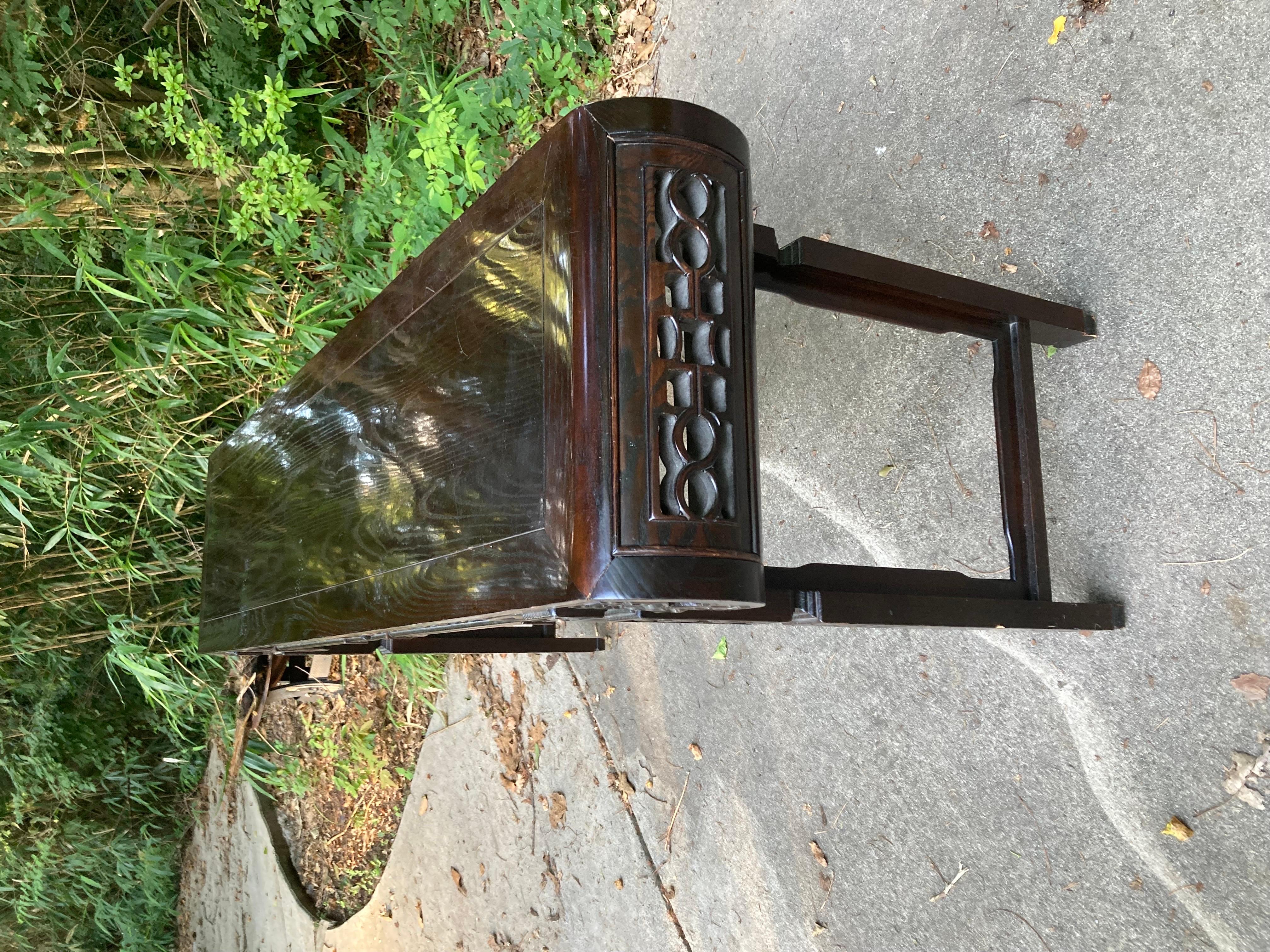 Chinoiserie Carved Elm Console Table In Good Condition For Sale In Athens, GA