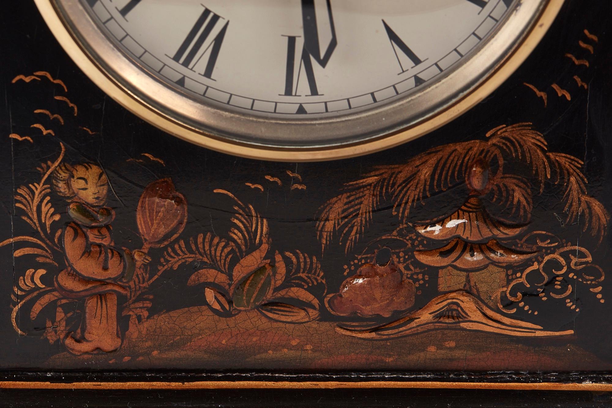 Georgian Chinoiserie Cased Dome Topped Mantel Clock, circa 1920 For Sale
