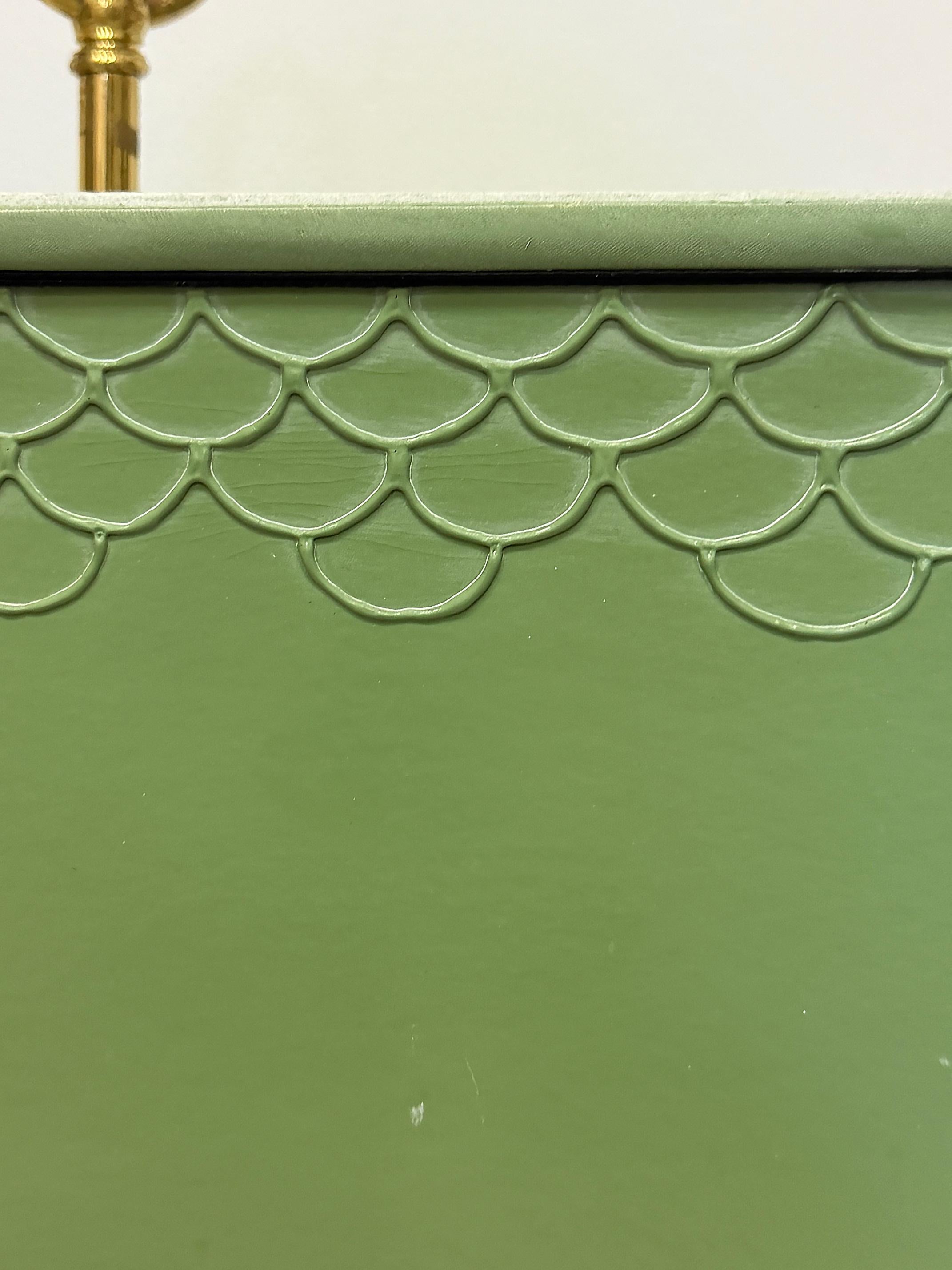 1940s Chinoiserie Celadon Porcelain Foo Dog Lamp, Custom Shade For Sale 2