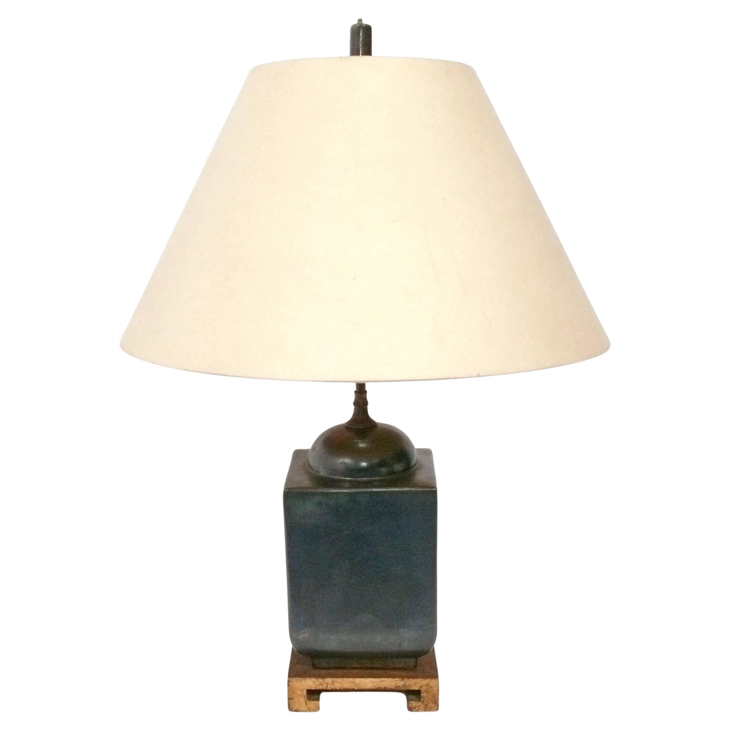 Chinoiserie-Keramik-Lampe circa 1940er Jahre oder früher Rewired