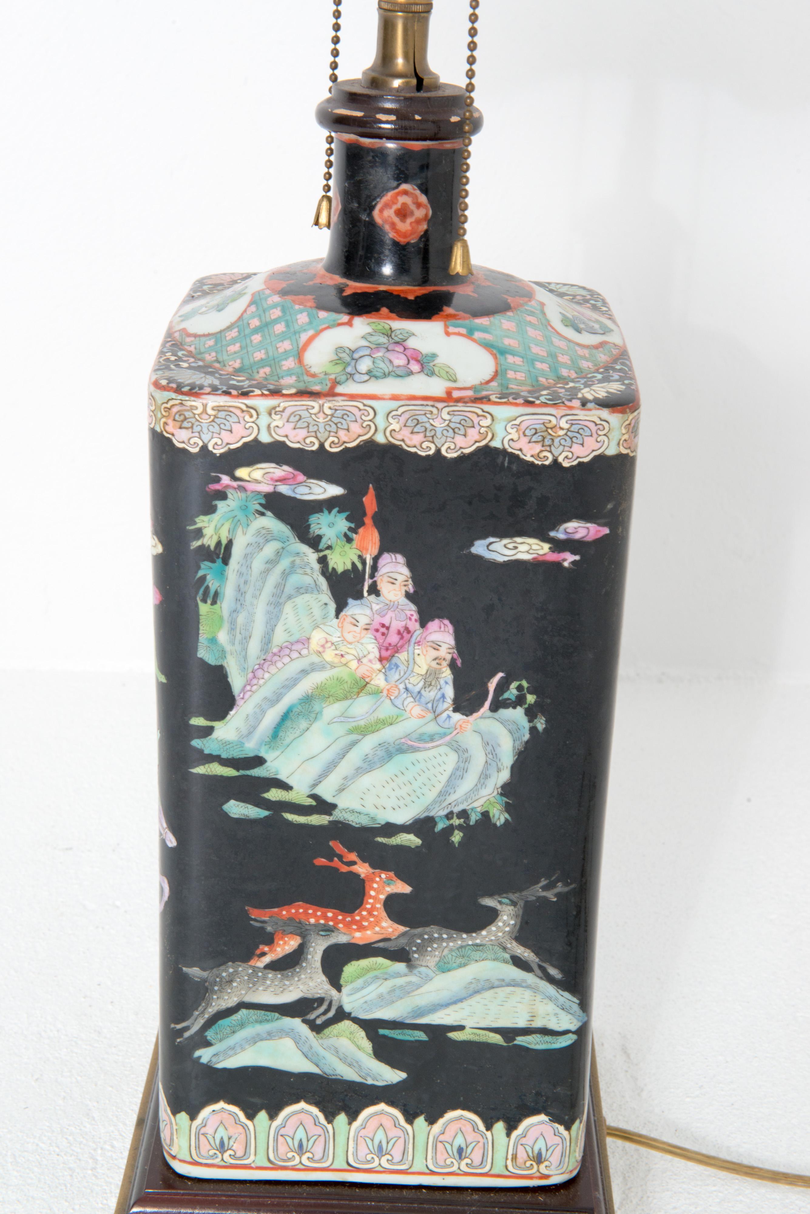 Chinoiserie Ceramic Lamp For Sale 5