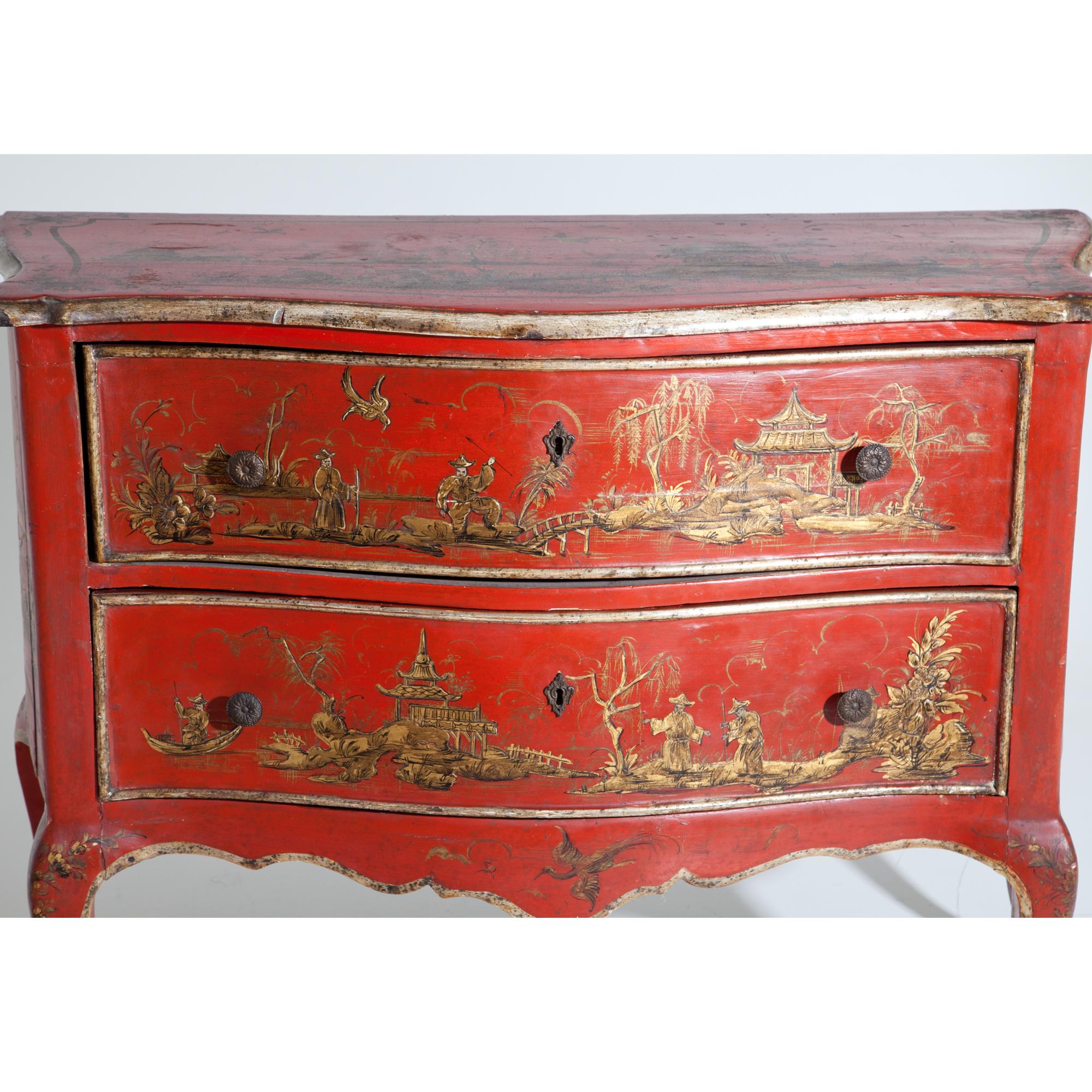 Louis XV Chinoiserie Chest of Drawers, 1930s 