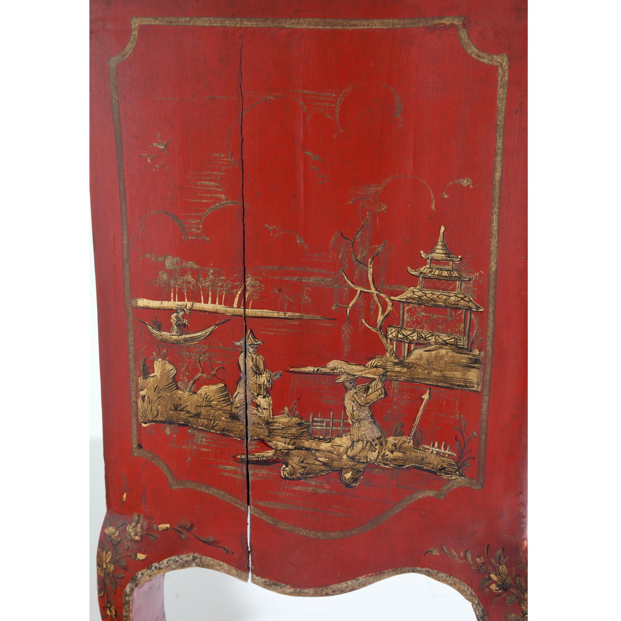 Lacquer Chinoiserie Chest of Drawers, 1930s 