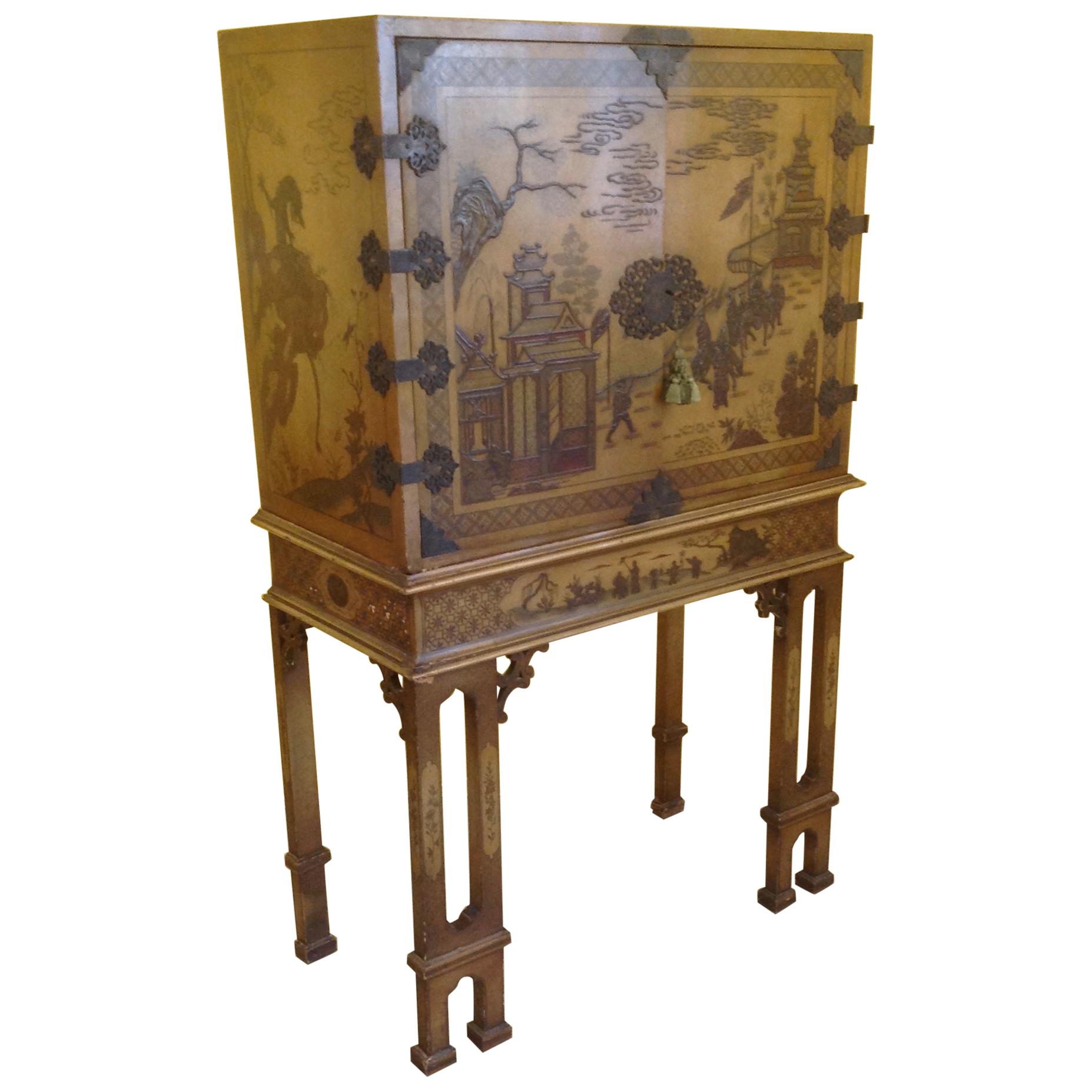 Chinoiserie Chest on Stand