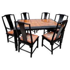 Juego de Comedor Chin Hua Ebonizado Chinoiserie de Raymond K. Sobota, 8 Piezas