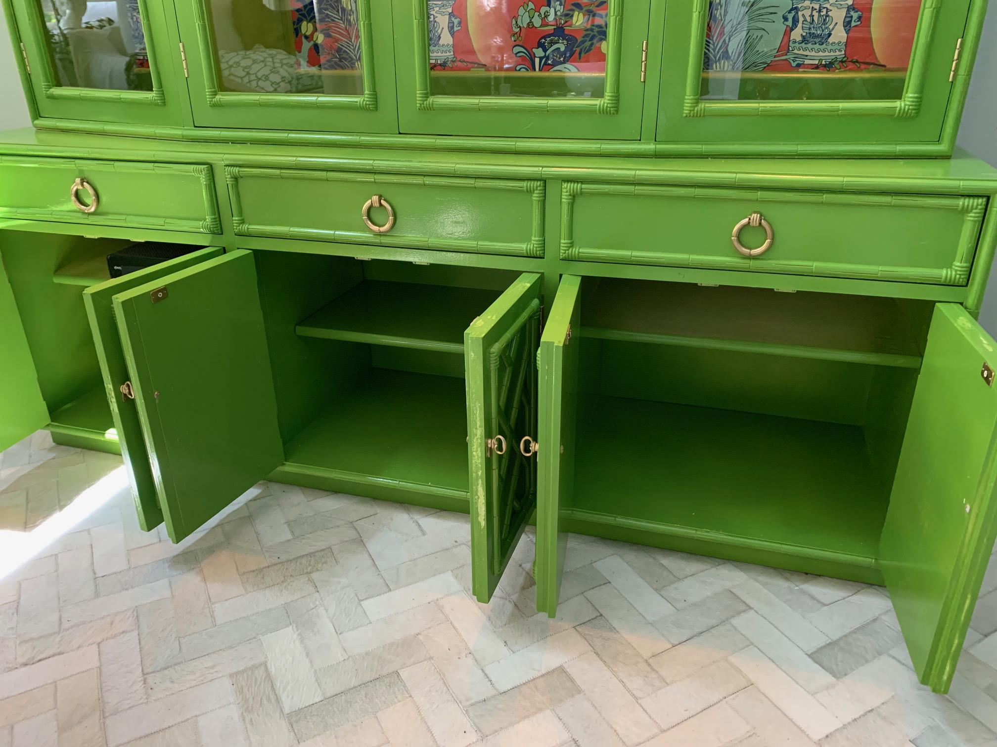 Hollywood Regency Chinoiserie China Cabinet by Thomasville For Sale