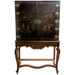 Chinoiserie Chinese Cabinet on Stand