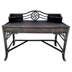 Chinoiserie Chinese Chippendale Bamboo Writing Desk